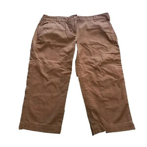 Talbots Petite Signature Brown Mid Rise Capris Size 8P Womens